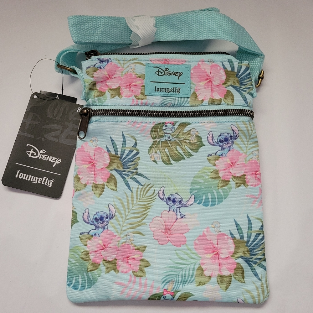 Loungefly Disney Lilo & Stitch Floral Passport Crossbody Bag - Picture 3 of 4